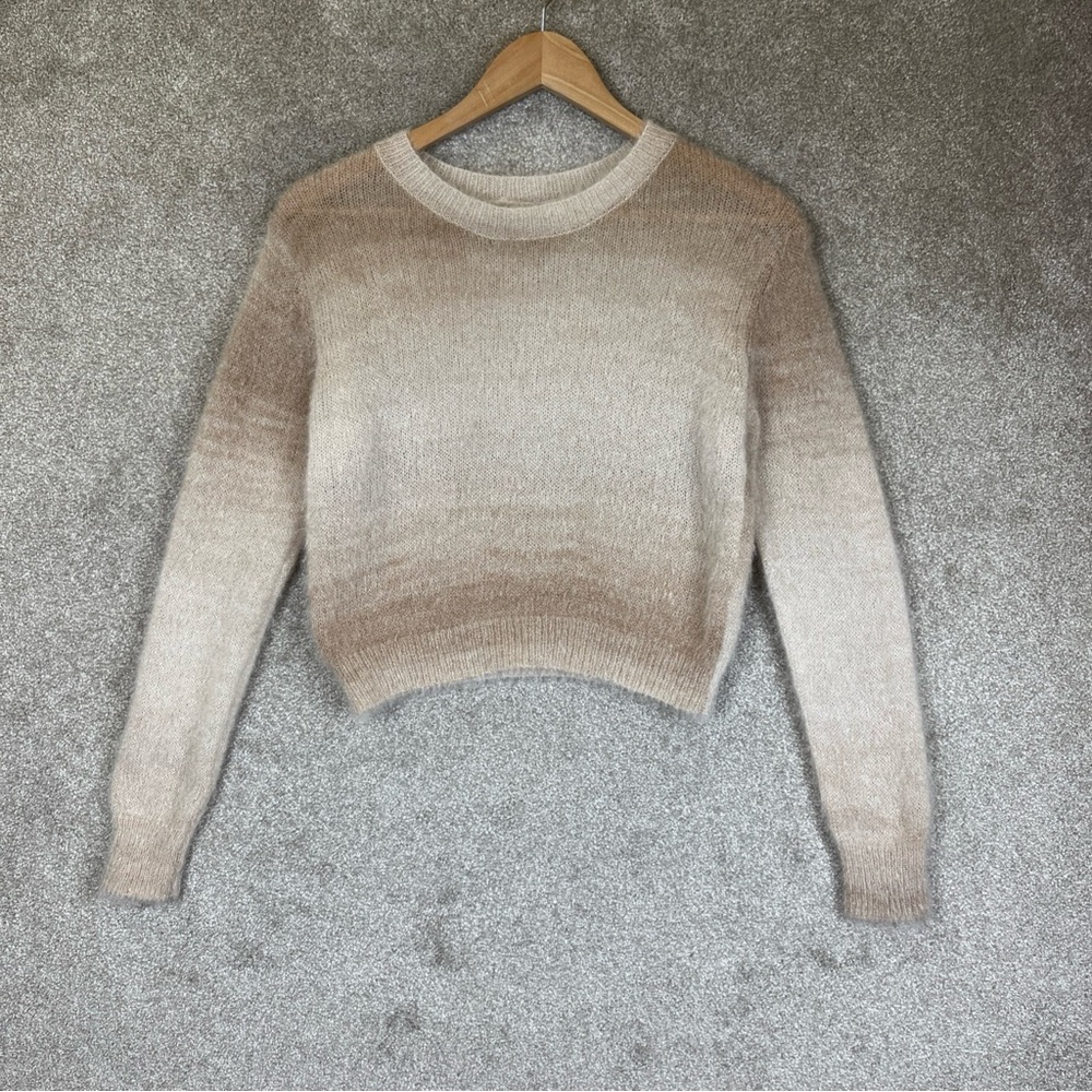 Sage The Label Sweater Womens Small Beige Cropped Pullover Polyester- 3104*